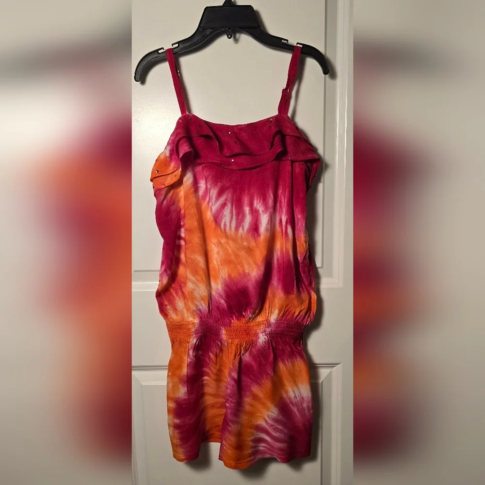 Justice‎ Tie-Dye Girls Romper with Ruffle Detail Size 16